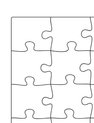 24 Piece Puzzle Template — free printable blank jigsaw outline, 24 pieces on US Letter paper