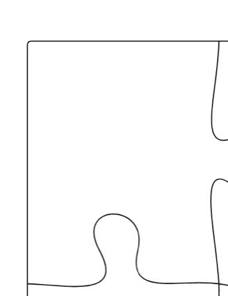 4 Piece Puzzle Template — free printable blank jigsaw outline, 4 pieces on US Letter paper