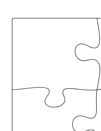 6 Piece Puzzle Template — free printable blank jigsaw outline, 6 pieces on US Letter paper
