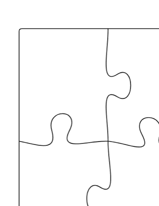 9 Piece Puzzle Template — free printable blank jigsaw outline, 9 pieces on US Letter paper