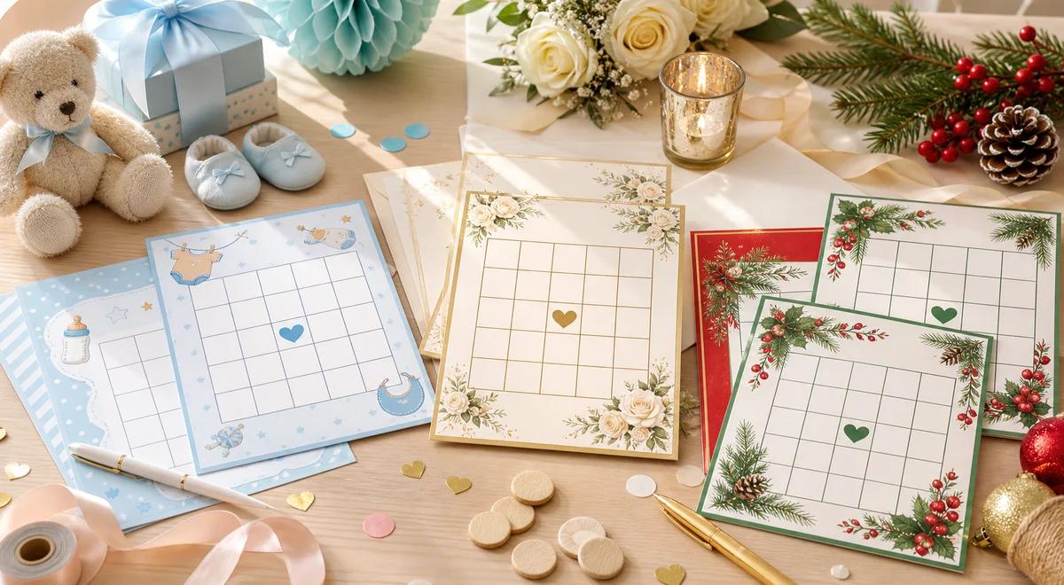 Custom bingo cards for baby shower and wedding celebrations