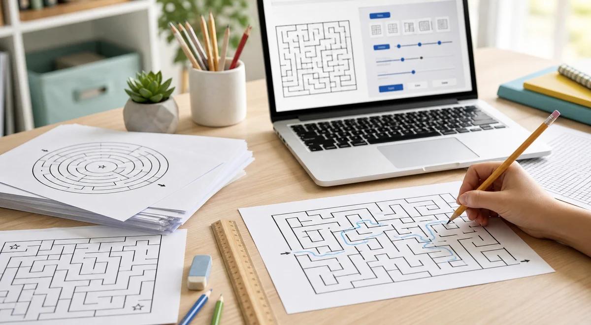 Printable maze worksheet for classroom educational activities