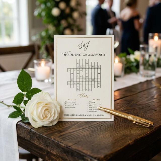 Wedding crossword puzzle guide - create personalized puzzles for bridal showers and weddings