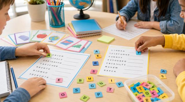 Word scramble worksheet for ESL vocabulary building activities